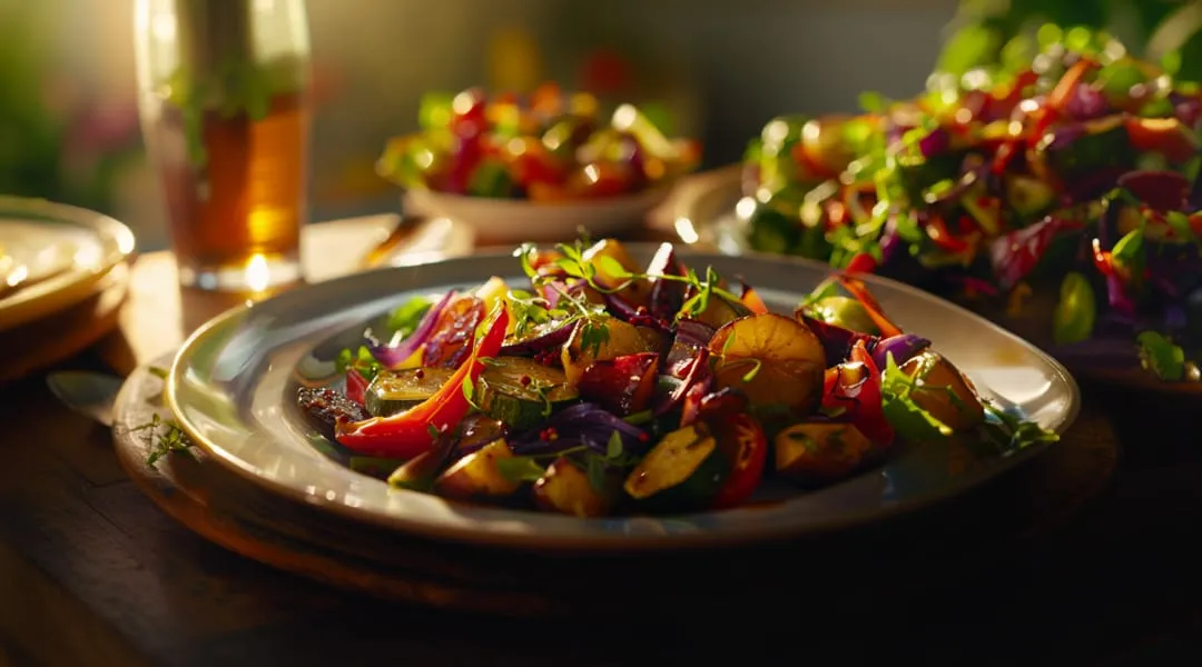 Roasted Vegetable Salad With Cider Vinaigrette